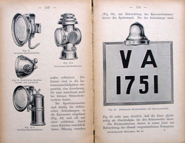 Loewy "Automobil-Beleuchtung" Vehicletechnic 1913 (8193)
